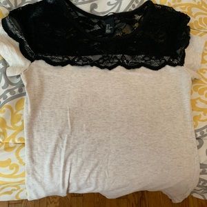 H&M Short sleeved lace tee